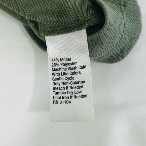 Kaari Blue T Shirt Dress Green Tulip Short Sleeves V-neck Womens Size Med - Picture 6 of 6